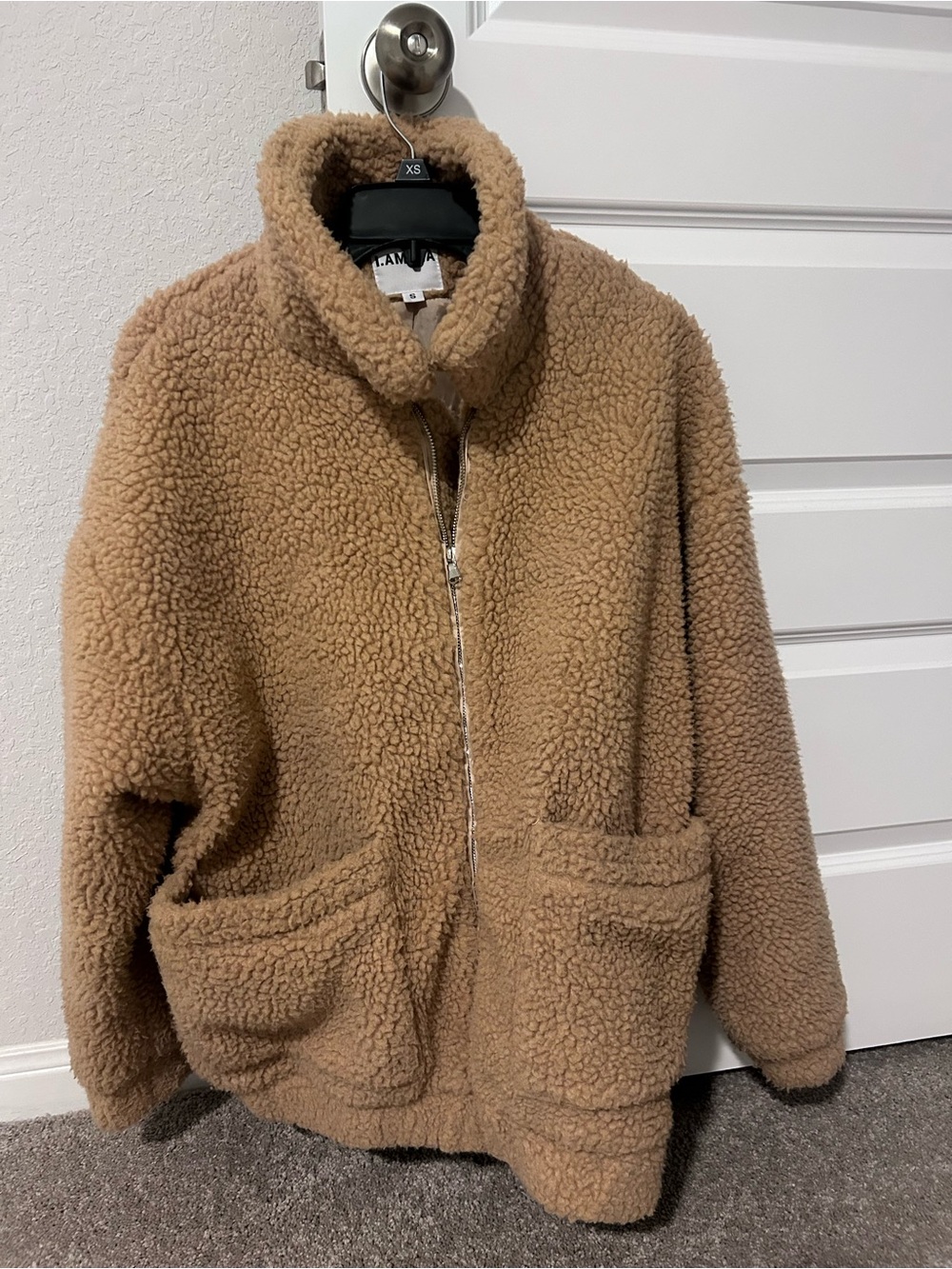 I.AM.GIA Teddy Zip Jacket in Camel Brown - Picture 2 of 5